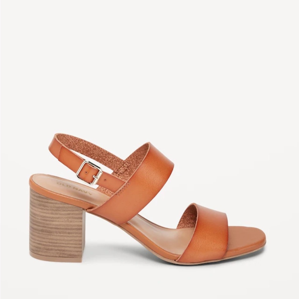 Old Navy Faux-Leather Woman’s Strappy Block Heel Sandal, Size 11. NWT Never Worn